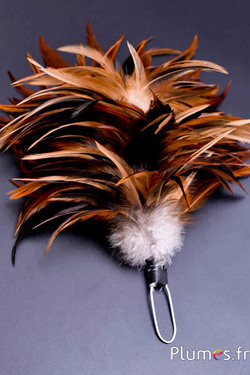 Plumet coq  avec anneau -  hauteur 20 cm - naturel
